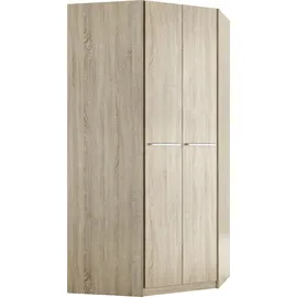 Priess Eckkleiderschrank PRIESS "Barcelona Kleiderschrank Ecklösung Raumwunder", braun (struktureichefarben hell), B:95cm H:193cm T:95cm, Holzwerkstoff, Schränke, Eckkleiderschrank, in 2 Tiefen Schrank Eckschrank Garderobe