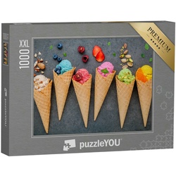 puzzleYOU Puzzle Puzzle 1000 Teile XXL „Verschiedene Eissorten“, 1000 Puzzleteile, puzzleYOU-Kollektionen Sommer, Essen und Trinken
