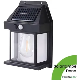 Lumiled Solar Wandleuchte Solarlampe Außenwandlampe mit Bewegungsmelder Warmweiß 3000K Außen Sicherheitslampe Gartenleuchte Wegbeleuchtung IP44