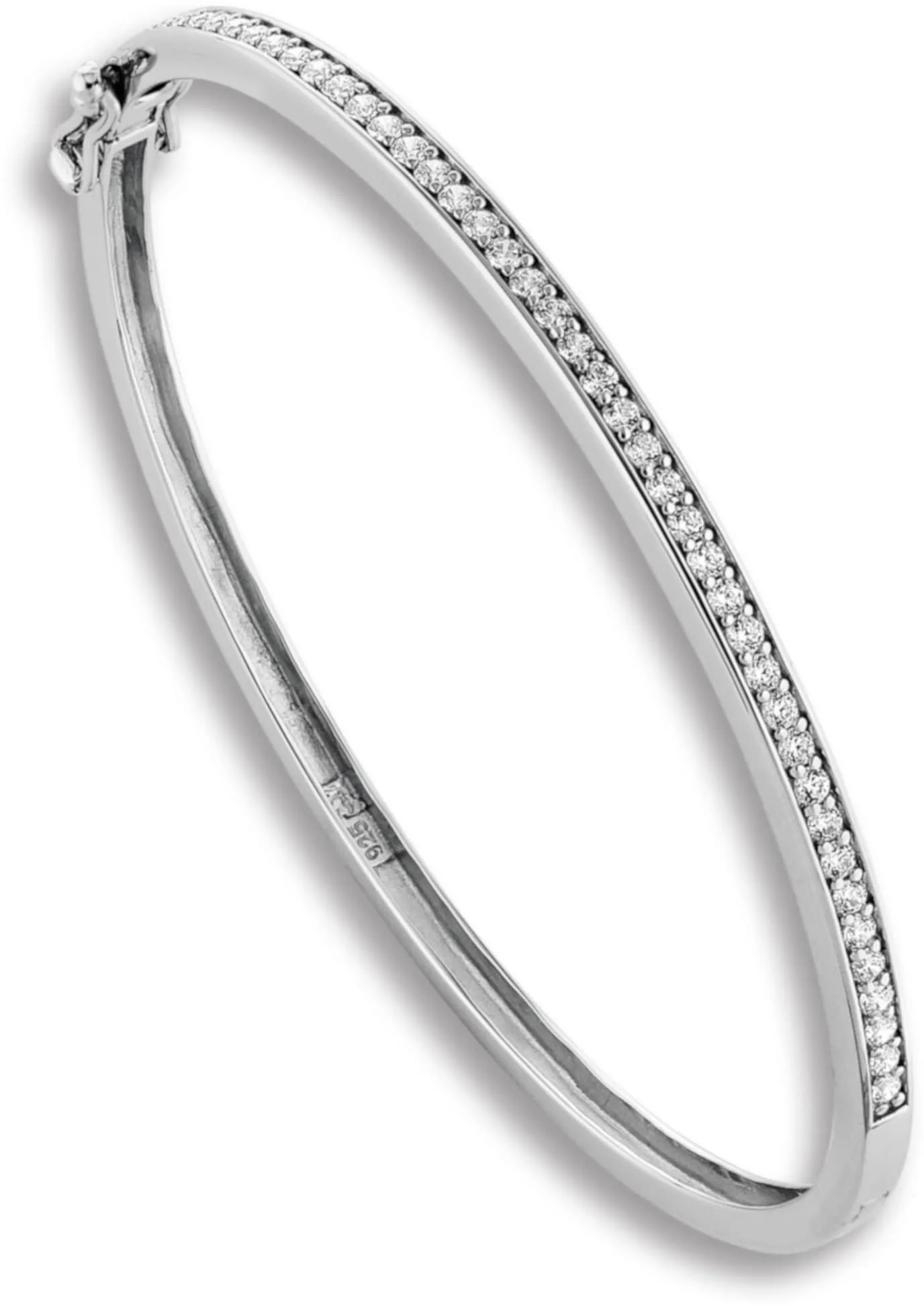 Silberarmband ONE ELEMENT "Zirkonia Armreif aus 925 Silber" Armbänder Gr. Silber 925 (Sterlingsilber), silberfarben (silber) Damen Silber Schmuck