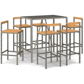 vidaXL Gartenbar-Set 7-tlg. Grau
