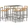 vidaXL Gartenbar-Set 7-tlg. Grau