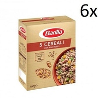 6x Barilla 5 Cereali con Riso rosso mit rotem Reis Vollkorn italienisch 400g