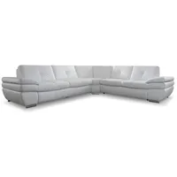 Polsteria Ecksofa Accento Leder Weiß Reinweiß