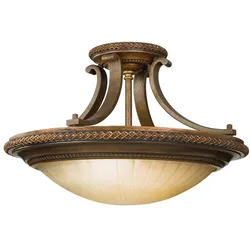 Kelham Hall 2-flammige Deckenleuchte, Firenze Gold/Britische Bronze - FE-KELHAM-HALL-SF