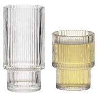 Zoha Glas Geriffelte Gläser - Latte Macchiato, Glas, Hitzebeständig 230ml/320ml 230 ml