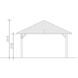 SKANHOLZ Skan Holz Holz-Pavillon Cannes 3 Schiefergrau lasiert 424 cm x 424 cm