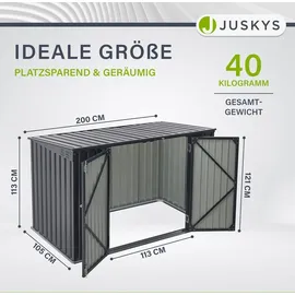 Juskys Mülltonnenbox Namur 1,9m2 grau