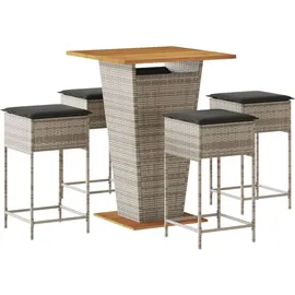 vidaXL Gartenbar-Set 5-tlg. Grau