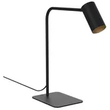 Licht-Erlebnisse Elegante Schreibtischlampe Schwarz Gold 40cm flexibel COLENE, Tischleuchte