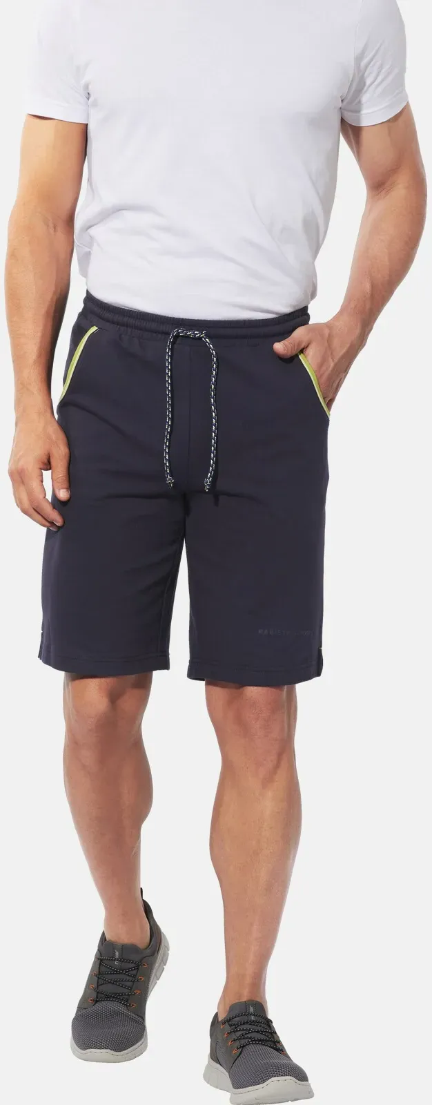 Sweatbermudas BABISTA "Doppelpack Sweatbermuda ELDORIN", Herren, Gr. L, N-Gr, blau, Obermaterial: 60% Baumwolle CO. 40% Polyester COOLMAX PES(Coolmax)., Hosen Sweatbermudas