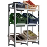 CLP Getränkekistenständer Standregal 116 x 91 x 31 cm Chrom