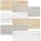 Verblendsteine aus EPS Styropor, Paneele in Steinoptik, Wandverkleidung Innen:0.52qm = 6 Platten, Rock grau