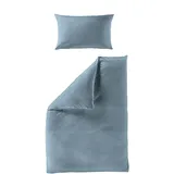 BIERBAUM Chic Uni Unifarben Blau 135 x 200 cm + 40 x 80 cm