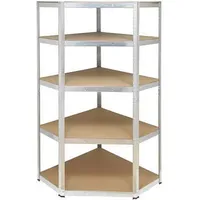 Ironside Eckregal Holz/Metall 176 x 75 cm beige