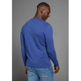 delmao Rundhalsshirt DELMAO, Herren, Gr. L (52/54), blau, Single Jersey, Obermaterial: 100% Baumwolle, unifarben, Basic, Basic schmal, Rundhals, Rippbündchen, Shirts Rundhalsshirt, mit Markenlabel