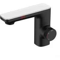 SPORTARC Sensor Waschbeckenarmatur Wellensensor Badezimmer Wasserhahn, digitaler Bildschirm, Heiß- und Kaltwassermischer (schwarz)