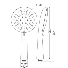 Mexen R-67 3-funktions-duschgriff, Chrom/Weiß - 79567-00