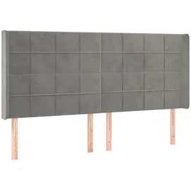 vidaXL Boxspringbett mit Matratze & LED Hellgrau 160x200 cm Samt