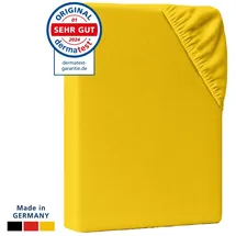 AM Qualitätsmatratzen Spannbettlaken Baumwolle-Jersey 120 x 220 cm gelb 1 St.