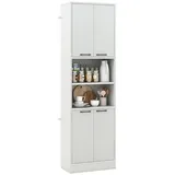 COSTWAY Küchenbuffet Küchenschrank Vorratsschrank 190cm grau