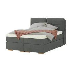 Wohnwert Boxspringbett mit Bettkasten Dormian Besta , grau , Maße (cm): B: 180 H: 136