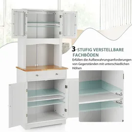 Costway Küchenschrank Hochschrank 170 x 0 x 0 cm Weiß