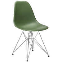 Vitra Stuhl Eames Plastic Side Chair  83x46.5x55 cm forest grün, Gestell: verchromt, Designer Charles & Ray Eames