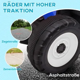 Homcom Elektro-Kinderauto Traktor mit Anhänger blau (2-tlg)