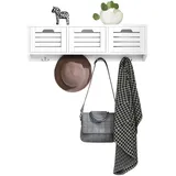 SoBuy Wandgarderobe weiß Holzwerkstoff, 80x25x20 cm, Garderobe, Garderobenleisten & Garderobenhaken