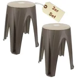 GarPet 2er Set Hocker Duschhocker Sitzhocker mit drehbarer Sitzfläche Schminkstuhl Drehhocker Schminkhocker rund Bad