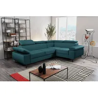 99rooms Fabiosa Ecksofa Rechts Strukturstoff Dunkeltürkis