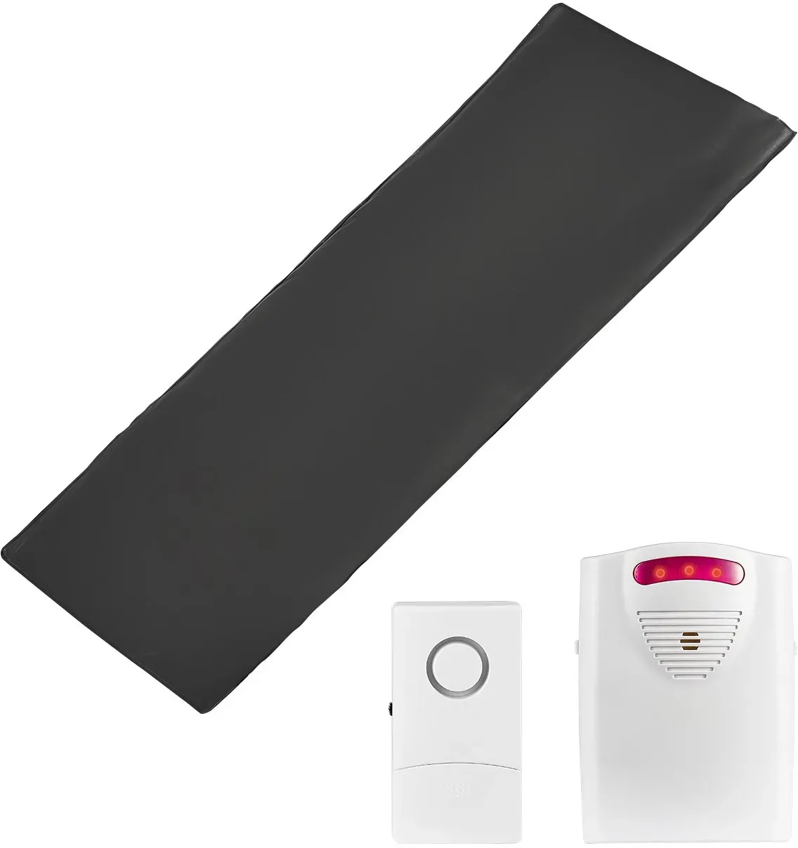 VEVOR 355,6x762 mm großes Sensormatte, kabelloses Bettsensorpad mit Pager, Sicherheitsbettalarmen und Sturzpräventionspad für Zuhause, Krankenhaus, Rehabilitationszentrum