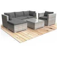 Brast Rattan Lounge Gartenmöbel Set Joy grau