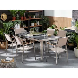 Beliani Grosseto Set 6-tlg. Schwarz/Beige