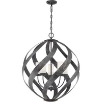 Quintiesse Schwarz Hängelampe Pendelleuchte 5x40W/E14 IP44 Blacksmith QN-BLACKSMITH-5P-OBK