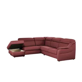 HIMOLLA Ecksofa Leder 9707 ¦ rot ¦ Maße (cm): B: 275 H: 84 T: 245.0