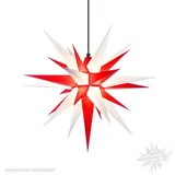 Herrnhuter Stern, Super-SET Stern + Kabel, Außen, 70cm, Weiß-Rot, Weihnachtsstern