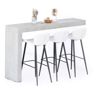 MOBILI FIVER, Evolution Küchenhalbinsel 180x40, Grauer Beton, Made In Italy