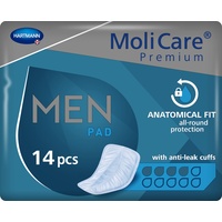 MoliCare Premium MEN PAD, Inkontinenz-Einlage für Männer bei Blasenschwäche, v-förmige Passform, 4 Tropfen, 1x14 Stück