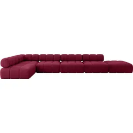 altdecor Ecksofa modulares Sofa Favio-L3 - 475x190x70 cm Bordeauxrot Velours