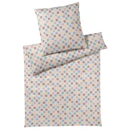 ELEGANTE Scrabble Kariert Beige 135 x 200 cm + 80 x 80 cm