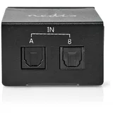 Nedis Digital Audio Switch - 2-way - Connection input: DC Power / 2x TosLink - Connection output: TosLink Female - Manual / Switch - Metal - Black
