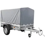 UNITRAILER PKW Anhänger Garden Trailer 200 Kipp, 200x106 cm, Auto Anhänger mit kippbare Deichsel, Hochplane und Stützrad, Anhänger Aufbau aus verzinktem Stahl – Auto Anhänger 750 kg