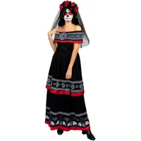 Funidelia Catrina Kostüm für Damen mit Stirnband mit Blumen und Schleier, Día de los Muertos Verkleidung für Erwachsene, Karneval, Halloween und Party Kostüme - Größe XS