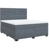 vidaXL Boxspringbett 180 x 200 cm Dunkelgrau
