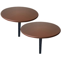 SYLC Runde Tischdecken für runde Tische, runde Tischdecke, wasserdicht, rutschfest, waschbar, Tischschutz, rund, hitzebeständig, Tischdecke rund, abwischbar (braun und braun, 60 cm)