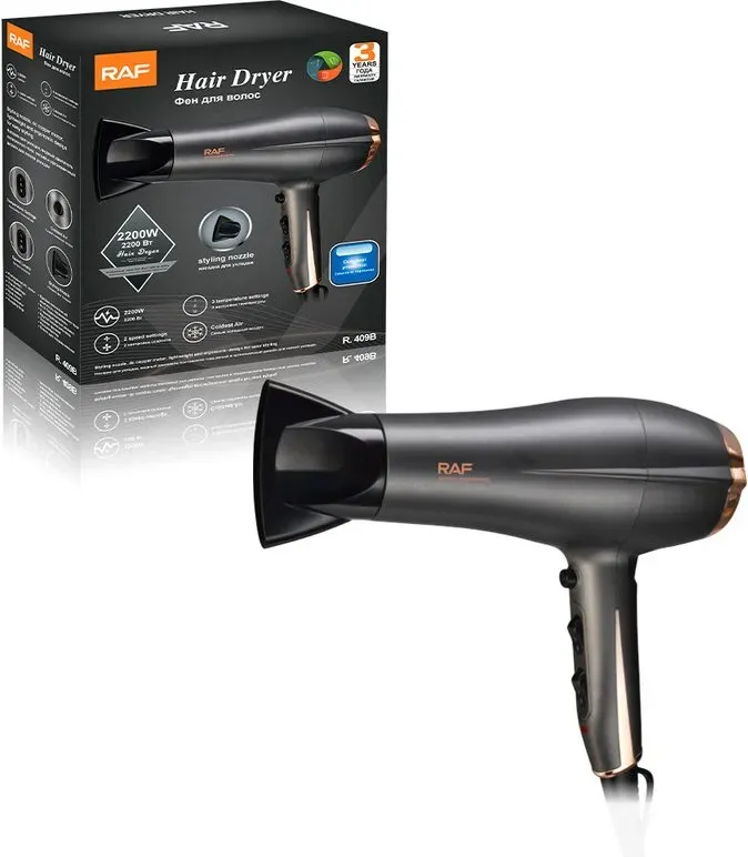 love best Haartrockner, 2200 W, mit 3 Temperatur- und 2 Geschwindigkeitsstufen, Kaltluftfunktion, Überhitzungsschutz und Konzentratordüse für schnelles Trocknen und Styling