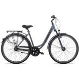 Adler Cityrad Verona Nexus Wave, 7 Gang Shimano Nexus 7 Rücktritt Schaltwerk, Damenrad Citybike Tiefeinstieg schwarz/grau schwarz 50 cm