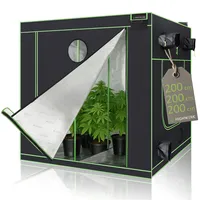 highwerk Growzelt 200 x 200 x 200 cm, Indoor Grow tent, schwarz grün, Homegrow, Growschrank, Pflanzenzelt